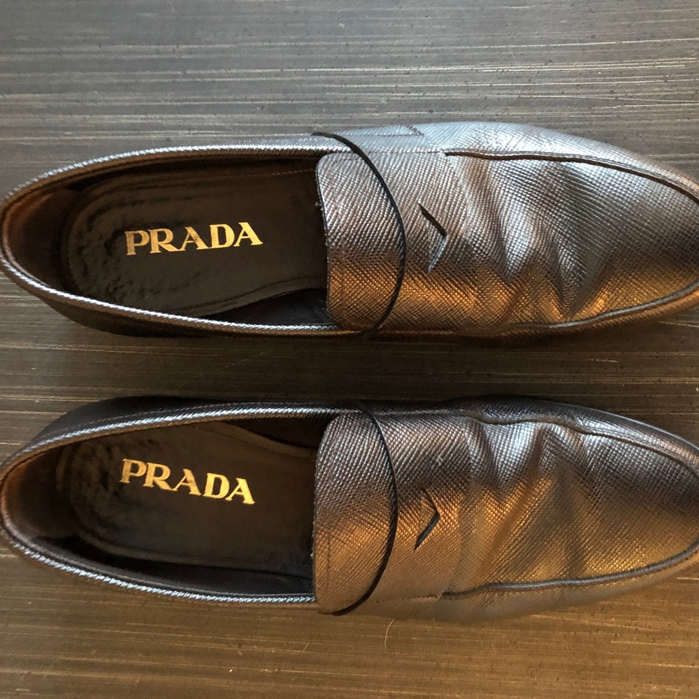 Prada Men's 2DE072 Saffiano Leather Loafers